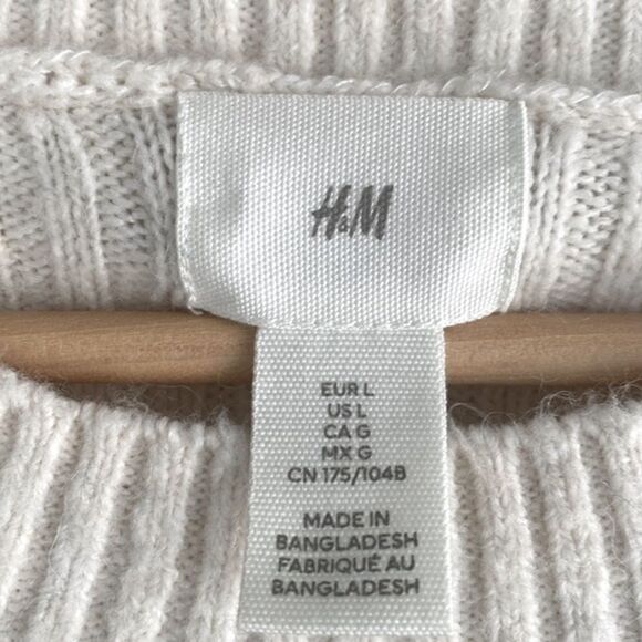 H&M Stripe Wool mixed Crewneck slouchy Sweater sz.L Gently used - Picture 5 of 11